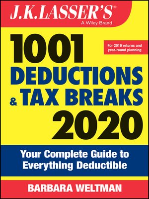 cover image of J.K. Lasser's 1001 Deductions and Tax Breaks 2020